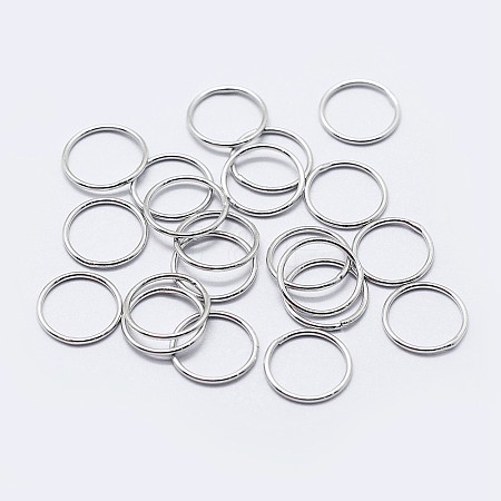 Anti-Tarnish Rhodium Plated 925 Sterling Silver Round Rings STER-F036-03P-0.4x5-1