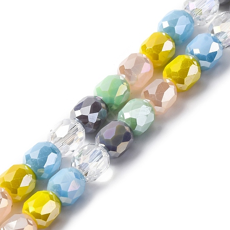 Electroplate Opaque Glass Beads Strands GLAA-Q009-05A-1