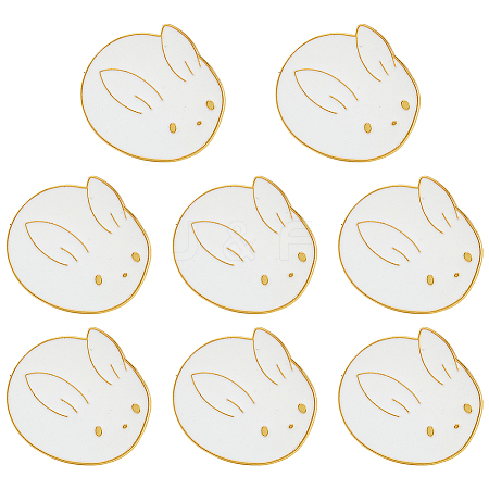 8Pcs Rabbit Enamel Pins JEWB-FH0003-04-1