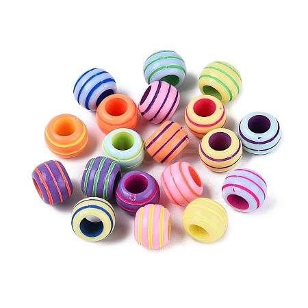 Spray Painted Opaque Acrylic European Beads SACR-N020-03-1