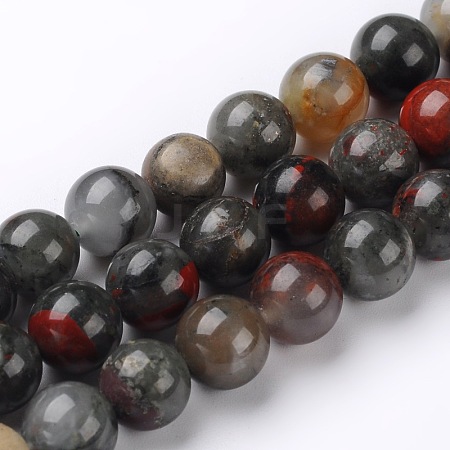 Natural African Bloodstone Beads Strands X-G-L383-06-6mm-1