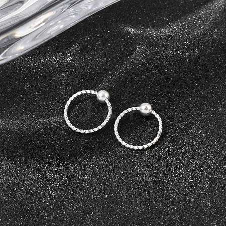 Brass Ball Captive Bead Nose Ring AJEW-G075-01S-01-1