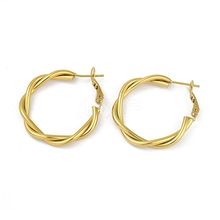 PVD Vacuum Plating 201 Stainless Steel Hoop Earrings for Women EJEW-F345-16G-1