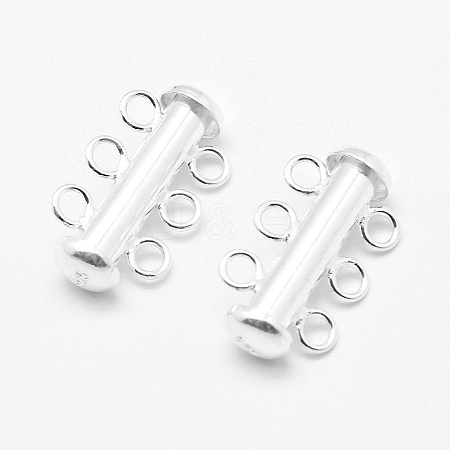 Sterling Silver Slide Lock Clasps STER-K035-02-1