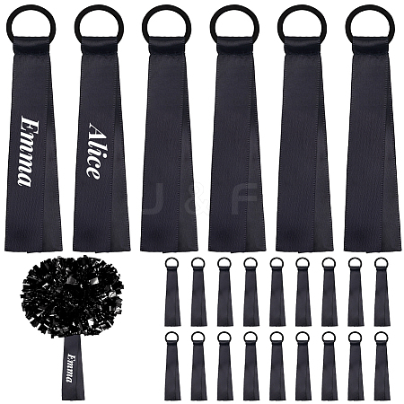 24Pcs Polyester Cheerleader Pom Poms Labels Ribbon FIND-CN0002-33A-1