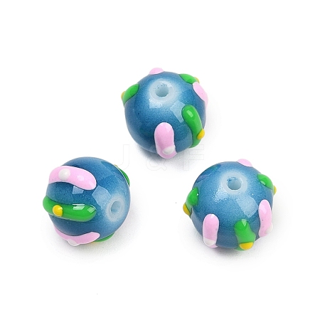 Baking Paint Glass Enamel Beads LAMP-R004-05H-1