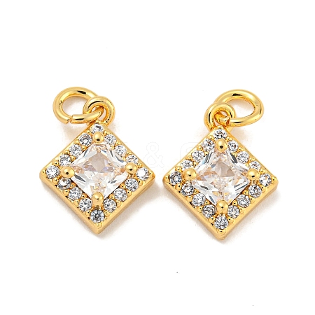 Brass Micro Pave Clear Cubic Zirconia Pendants KK-P275-32B-G-1