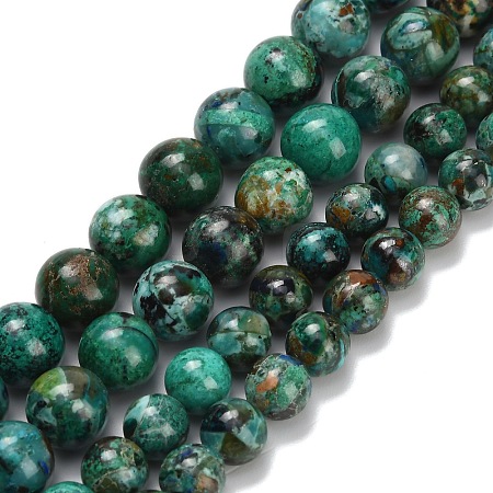 Natural Chrysocolla Beads Strands G-L642-B12-8mm-1