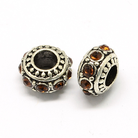 Alloy Rhinestone European Beads MPDL-R036-01B-1