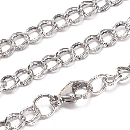 Tarnish Resistant 304 Stainless Steel Double Link Chain Necklaces STAS-G083-42P-1