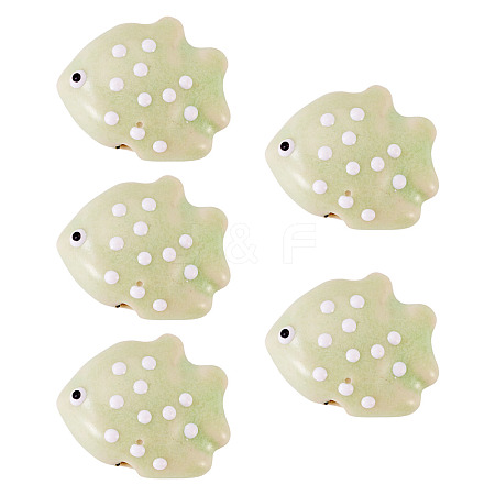 5Pcs Handmade Porcelain Beads PORC-TADJ0001-05F-1
