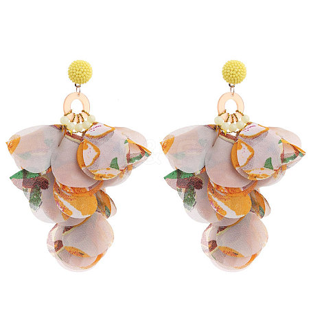 Alloy Acrylic Dangle Stud Earrings FS-WG3C6DF-09-1