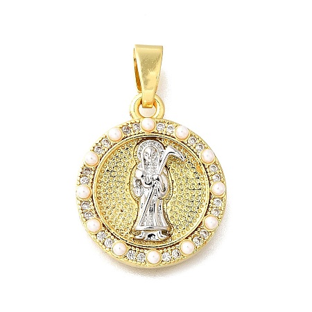 Brass Micro Pave Cubic Zirconia Pendants KK-Z102-07G-02-1