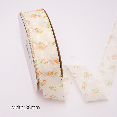 10 Yards Flower Pattern Organza Ribbons PW-WGE573F-01-1