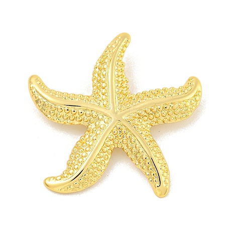 Rack Plating Starfish Brass Pendants KK-K341-65G-1