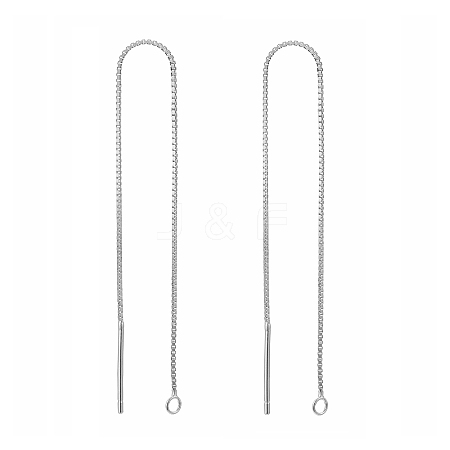 Anti-Tarnish Rhodium Plated 925 Sterling Silver Stud Earring Findings STER-E051-C-01P-1