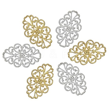 10Pcs 2 Colors Brass Filigree Joiners KK-YW0002-20-1