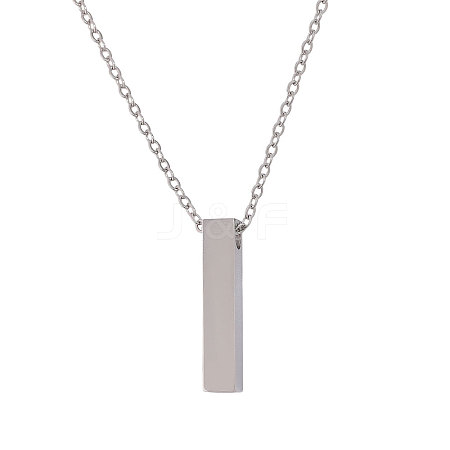 304 Stainless Steel Rectangle Pendant Urn Ashes Necklaces NJEW-WH0036-031P-1