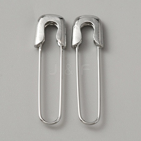 Exquisite Alloy Safety Pin Shape Hoop Earrings for Women EJEW-WH0001-17P-1