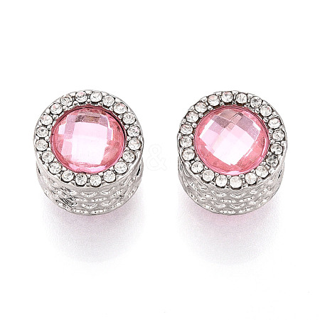 Rack Plating Alloy Rhinestone European Beads FIND-N011-04P-1