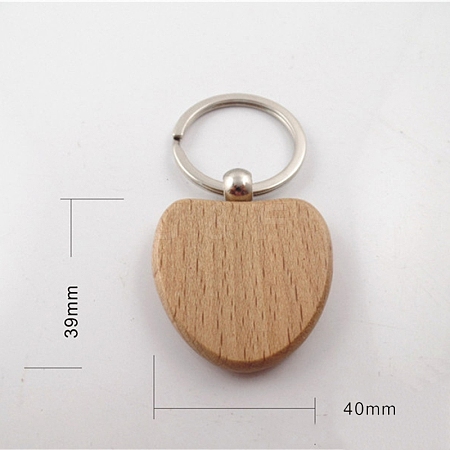 Undyed Wooden Keychains WOCR-PW0001-176-15-1