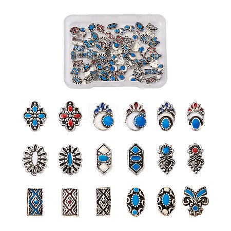 90 Pcs Alloy Enamel Cabochons MRMJ-TA0001-17AS-1