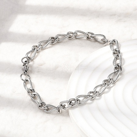 201 Stainless Steel Figaro Chain Bracelets STAS-T077-04P-1