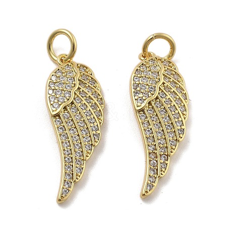 Brass Micro Pave Cubic Zirconia Pendants KK-U060-15G-1