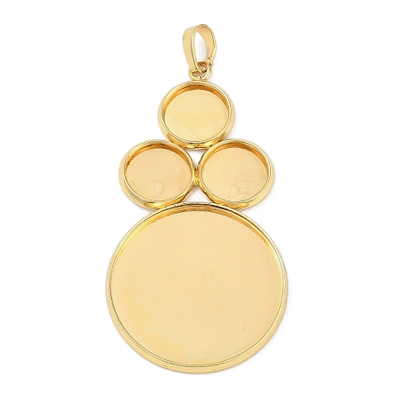 Brass Big Pendant Cabochon Settings KK-F891-05G-1