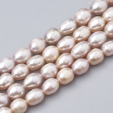Natural Cultured Freshwater Pearl Beads Strands PEAR-T001-06-1