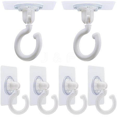 Rotatable Self Adhesive Plastic Hook Hangers AJEW-WH0401-06A-1