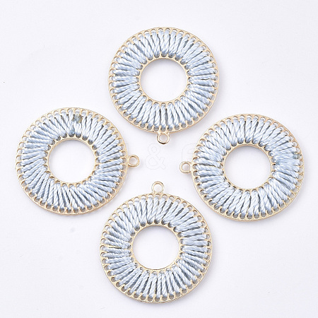Polyester Thread Woven Pendants FIND-S319-10B-1