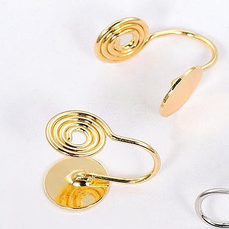 Brass Clip-on Earring LS-EJEW-WH0048-35G-1