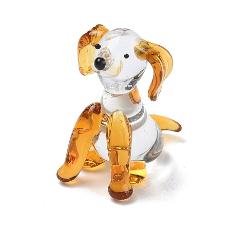 Handmade Lampwork Dog Display Decorations LAMP-F043-10B-1