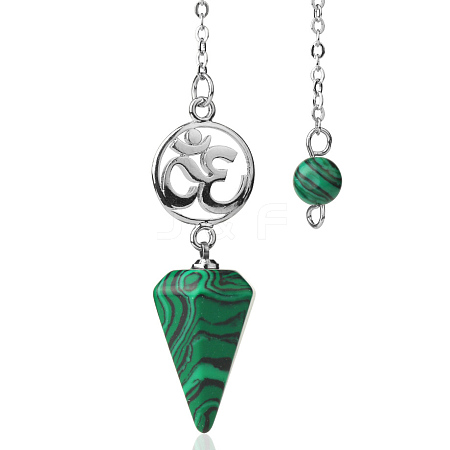 Synthetic Malachite Dowsing Pendulum Big Pendants PW-WG0D6A7-03-1