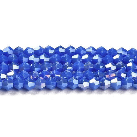 Opaque Solid Color Electroplate Glass Beads Strands EGLA-A039-P4mm-B11-1