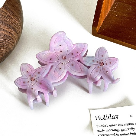 Flower Cellulose Acetate Claw Hair Clips PW-WGACF79-04-1