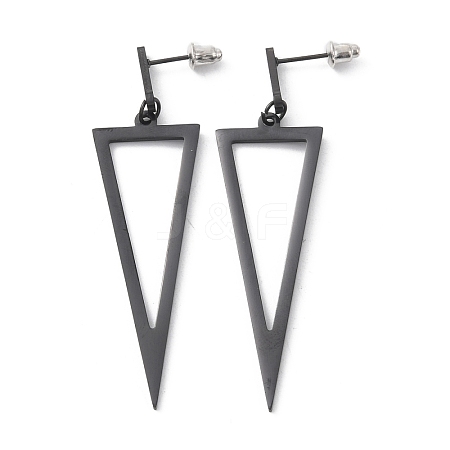 Alloy Hollow Out Triangle Dangle Stud Earrings for Women EJEW-WH0018-31EB-1