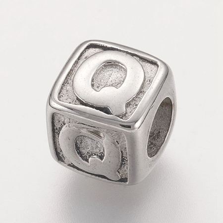 Tarnish Resistant 304 Stainless Steel European Beads STAS-E115-P-Q-1