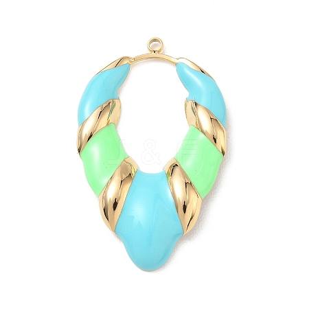 304 Stainless Steel Enamel Pendants STAS-F360-17G-03-1