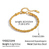 304 Stainless Steel Singapore Chain Bracelets for Women AF5599-1-7