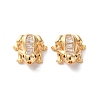 Brass Micro Pave Clear Cubic Zirconia Beads X1-KK-L221-002G-1