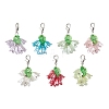 7Pcs Flower ABS Plastic Imitation Pearl & Acrylic Pendant Decorations HJEW-JM02882-2