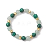 Natural Green Aventurine Beaded Stretch Rings RJEW-JR00867-03-2