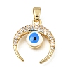 Brass Micro Pave Clear Cubic Zirconia Pendants KK-C263-22F-G-1