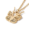 Initial Letter with Butterfly Pendant Necklace LS-NJEW-C026-01G-Y-3