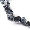 Natural Snowflake Obsidian Chip Beads Bracelet for Girl Women BJEW-JB06748-05-4