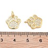 Paw Print Rack Plating Brass Micro Pave Cubic Zirconia Charms KK-G512-22G-3