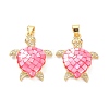 Real 18K Gold Plated Brass Micro Pave Clear Cubic Zirconia Pendants X-KK-D004-05G-E-2