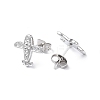 Non-Tarnish 304 Stainless Steel Plane Stud Earring Findings EJEW-I285-14P-2